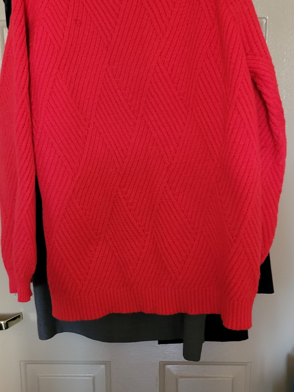 Textured Crewneck Sweater in Vibrant Red